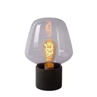 Leen Bakker Lucide tafellamp Becky - grijs - 20x20x29,5 cm - Leen Bakker aanbieding