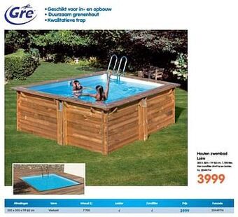 Fun Houten zwembad loire aanbieding