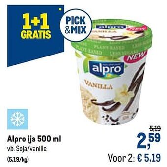 Makro Alpro ijs soja-vanille aanbieding