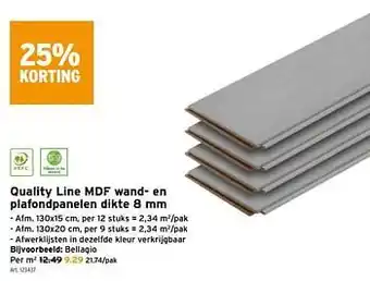 GAMMA Quality line mdf wand- en plafondpanelen dikte aanbieding