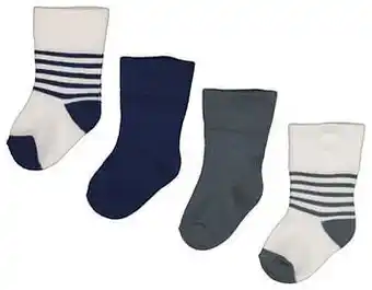 HEMA HEMA 4-pak Babysokken Met Bamboe Blauw (blauw) aanbieding