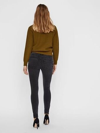 Berca Shoes Vero Moda Broek Tanja Jeansbroek Piping Line Denim Lengte 30 - Grijs aanbieding