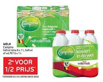 Alvo Melk campina 2e voor 1-2 prijs aanbieding