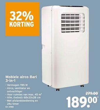 Mobiele airco bari 3-in-1