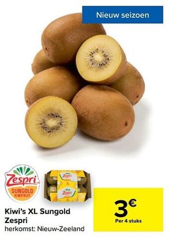 Carrefour Kiwi`s xl sungold zespri aanbieding