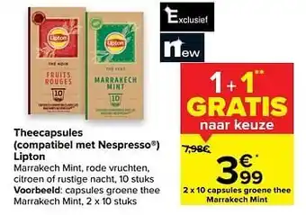 Carrefour Capsules groene thee marrakech mint aanbieding
