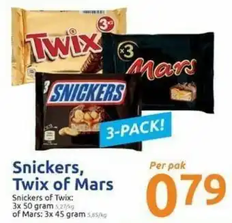 Action Snickers, twix of mars aanbieding