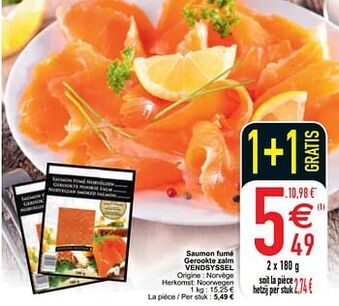 Cora Saumon fumé gerookte zalm vendsyssel 1kg aanbieding