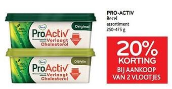 Alvo Pro-activ becel 20% korting bij aankoop van 2 vlootjes aanbieding