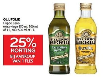 Olijfolie filippo berio 25% korting bij aankoop van 1 fles