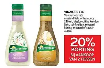Alvo Vinaigrette vandemoortele 20% korting bij aankoop van 2 flessen aanbieding
