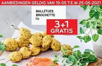 Balletjes brochette 3+1 gratis