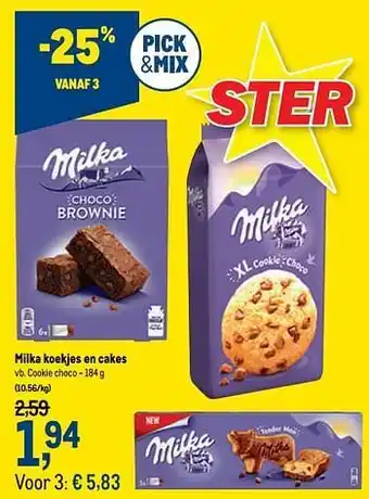 Makro Milka koekjes en cakes cookie choco aanbieding