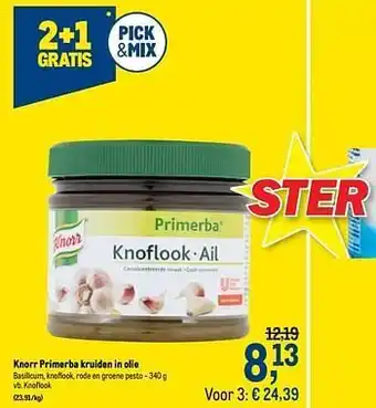 Makro Knorr primerba kruiden in olie knoflook aanbieding