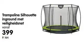 Fun Trampoline silhouette inground met veiligheidsnet aanbieding