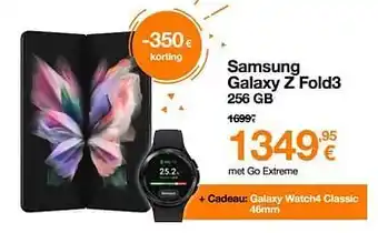 Orange Samsung galaxy z fold3 256 gb aanbieding