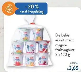 De lelie assortiment magere fruityoghurt