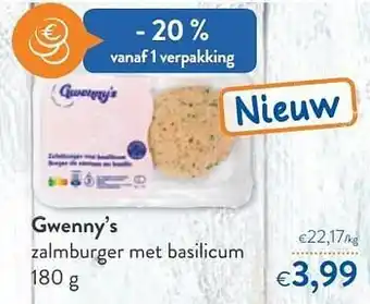 OKay Gwenny`s zalmburger met basilicum aanbieding
