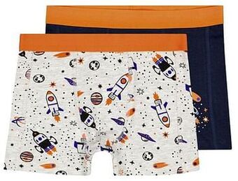 HEMA HEMA Kinderboxers Katoen Stretch Space - 2 Stuks Donkerblauw (donkerblauw) aanbieding