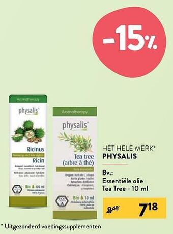 Physalis essentiële olie tea tree