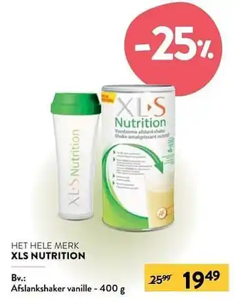 Xls nutrition afslankshaker vanille