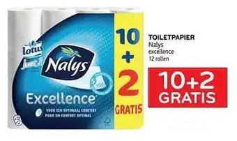Toiletpapier nalys 10+2 gratis