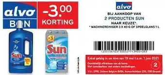 Alvo -3.00 korting bij aankoop van 2 producten sun naar keuze aanbieding