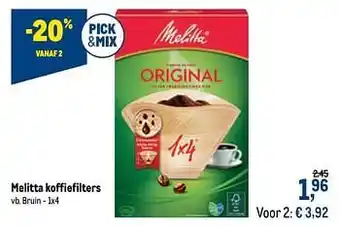 Makro Melitta koffiefilters bruin aanbieding
