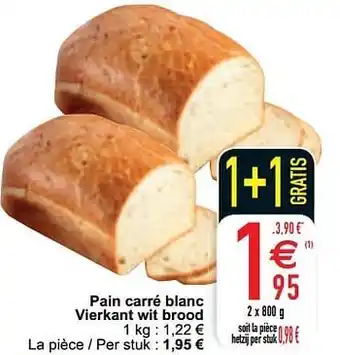 Cora Pain carré blanc vierkant wit brood aanbieding