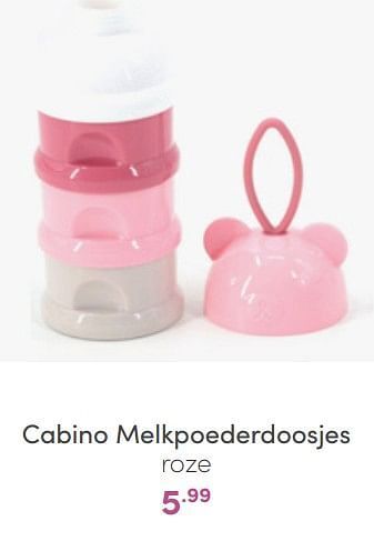 Baby & Tiener Cabino melkpoederdoosjes roze aanbieding