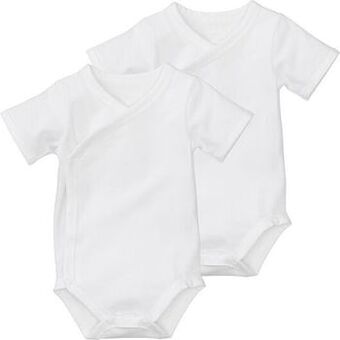 HEMA HEMA 2-pak Baby Rompers Biologisch Katoen Wit (wit) aanbieding
