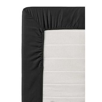 Leen Bakker Hoeslaken topdekmatras percale katoen - zwart - 90x200 cm - Leen Bakker aanbieding