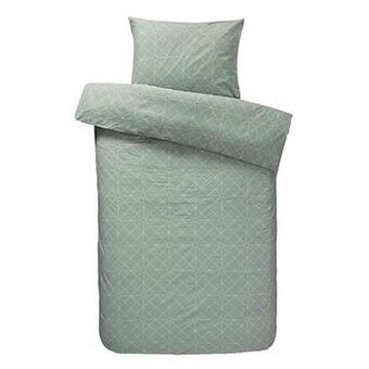 Leen Bakker Comfort dekbedovertrek Valencia - groen - 140x200/220 cm - Leen Bakker aanbieding
