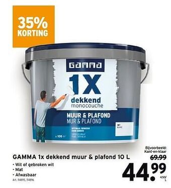 GAMMA Gamma 1x dekkend muur + plafond aanbieding
