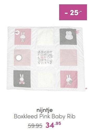 Baby & Tiener Nijntje boxkleed pink baby rib aanbieding