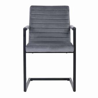 Leen Bakker HSM Collection eetkamerstoel Colorado - fluweel - grijs - Leen Bakker aanbieding