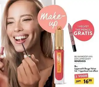 Bourjois lippenstift rouge velvet ink + lippotlood mat effect