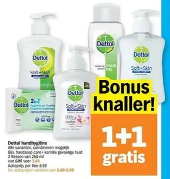 Albert Heijn Dettol handzeep care+ kamille gevoelige huid aanbieding