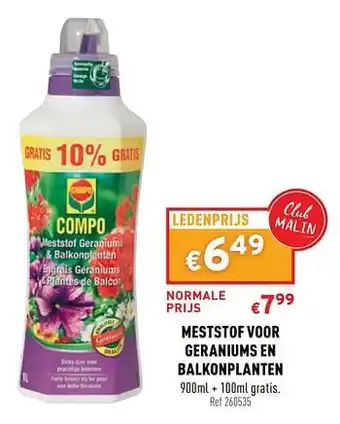 Meststof voor geraniums en balkonplanten