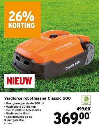 GAMMA Yardforce robotmaaier classic 500 aanbieding