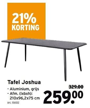 GAMMA Tafel joshua aanbieding