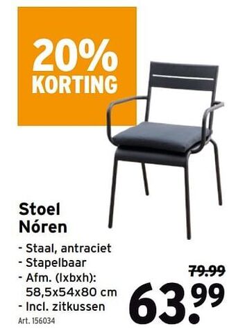 GAMMA Stoel nóren aanbieding