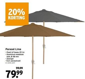 GAMMA Parasol lima aanbieding