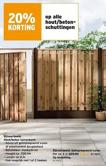GAMMA Hout-beton tuinscherm aanbieding