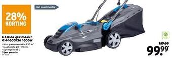 GAMMA Gamma grasmaaier gm-1600-36 1600w aanbieding