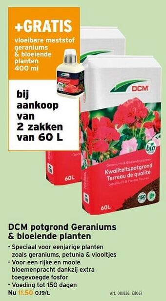 GAMMA Dcm potgrond geraniums + bloeiende planten aanbieding