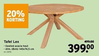 GAMMA Tafel lex aanbieding