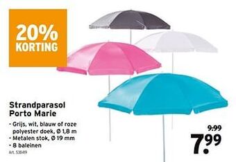 GAMMA Strandparasol porto marie aanbieding
