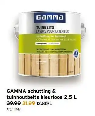 GAMMA Gamma schutting + tuinhoutbeits kleurloos aanbieding