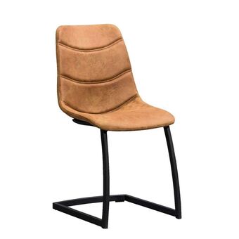 Leen Bakker Eetkamerstoel Alec - stof - cognac aanbieding